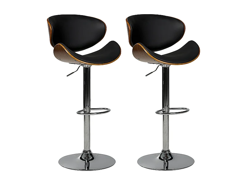 Set mit 2 Barstühlen ROTTERDAM Kunstleder drehbar Schwarz
