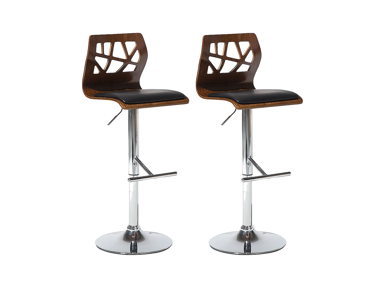 Lot de 2 chaises de bar PETERSBURG Cuir PU Marron/noir
