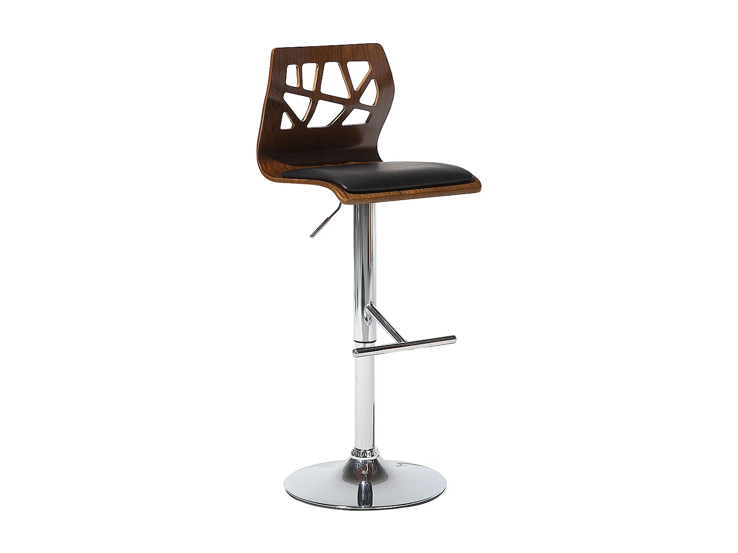 Lot de 2 chaises de bar PETERSBURG Cuir PU Noir/argenté