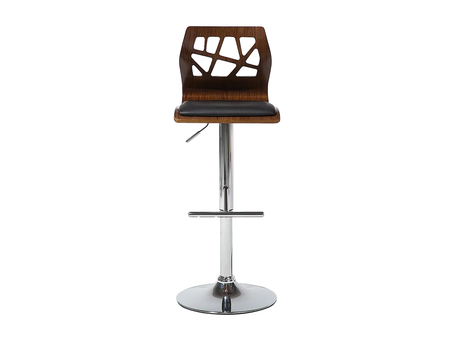 Lot de 2 chaises de bar PETERSBURG Cuir PU Noir/argenté
