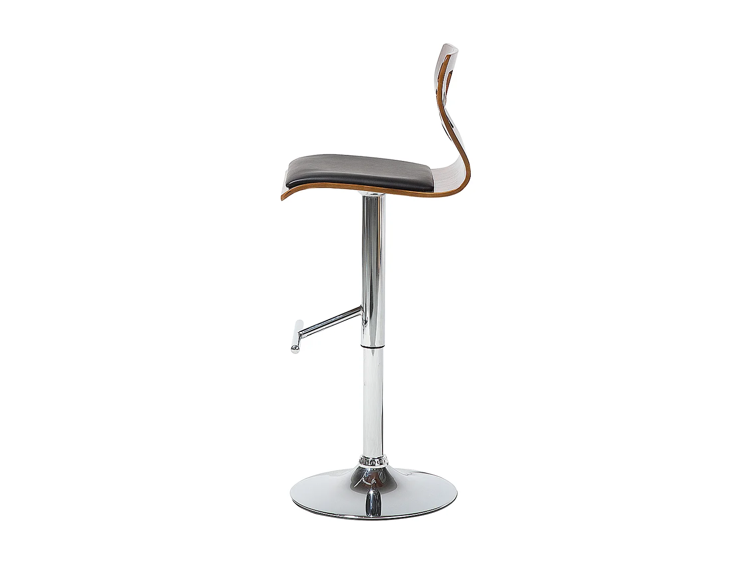 Lot de 2 chaises de bar PETERSBURG Cuir PU Noir/argenté