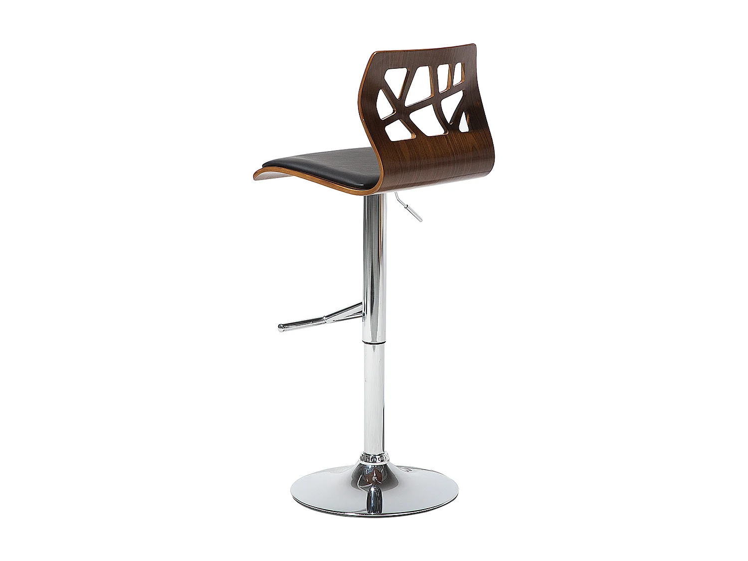Lot de 2 chaises de bar PETERSBURG Cuir PU Noir/argenté