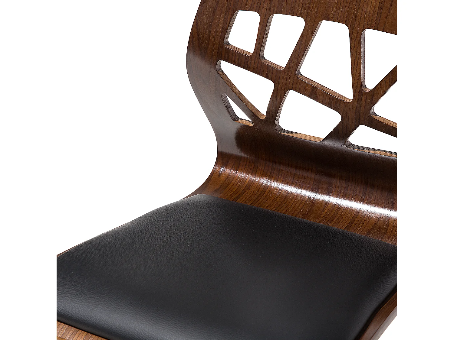 Lot de 2 chaises de bar PETERSBURG Cuir PU Noir/argenté