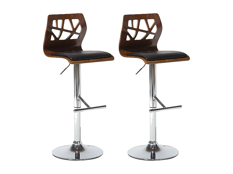 Set van 2 barstoelen PETERSBURG Kunstleer Draaibaar Bruin/zwart