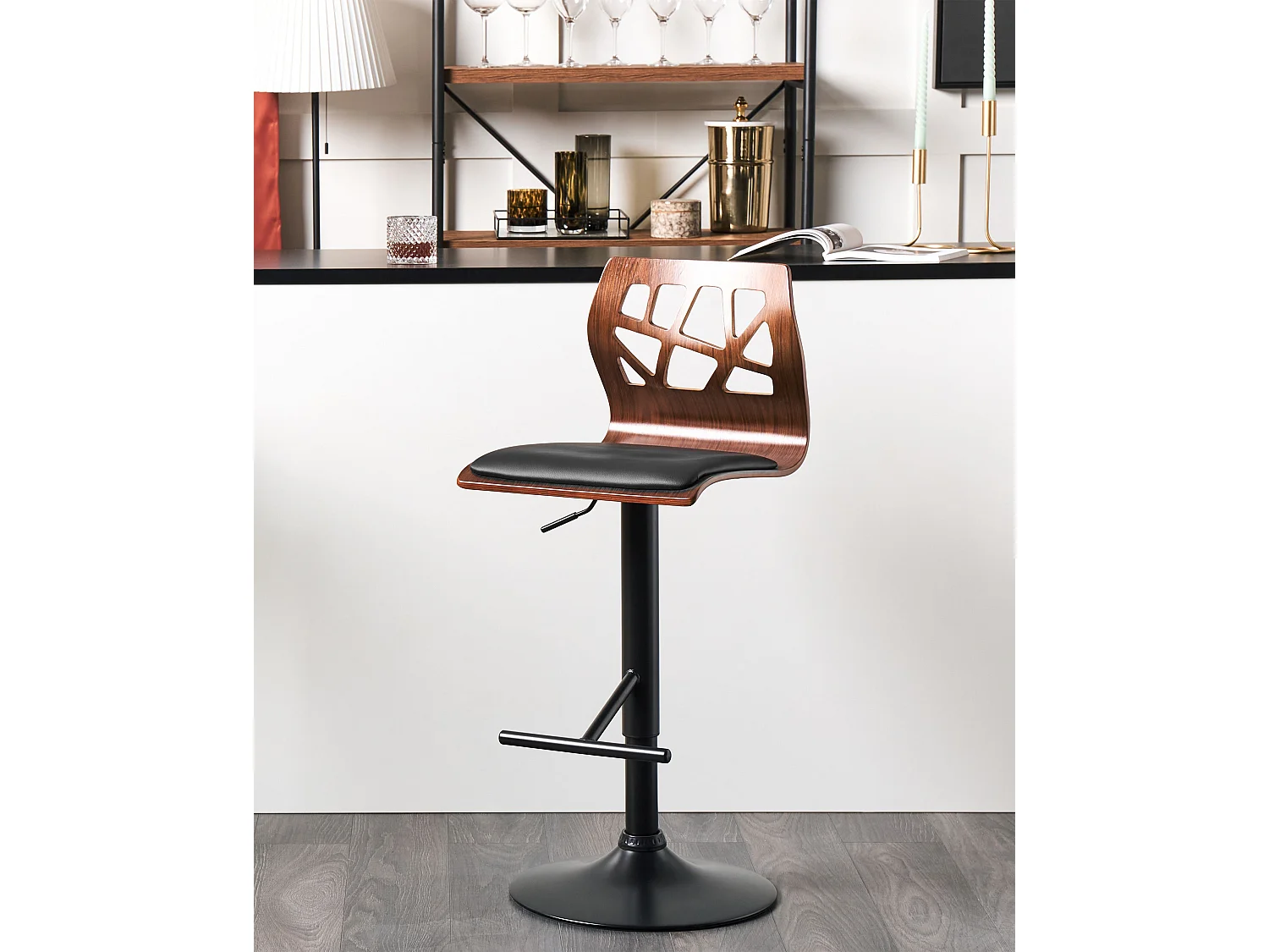 Lot de 2 chaises de bar PETERSBURG Cuir PU Noir