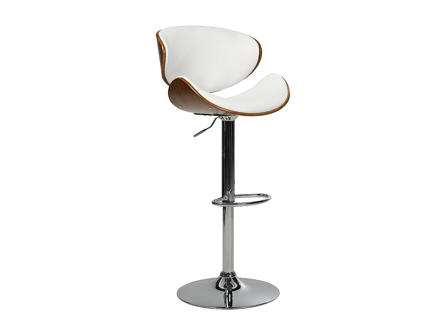 Lot de 2 chaises de bar ROTTERDAM Cuir PU Blanc