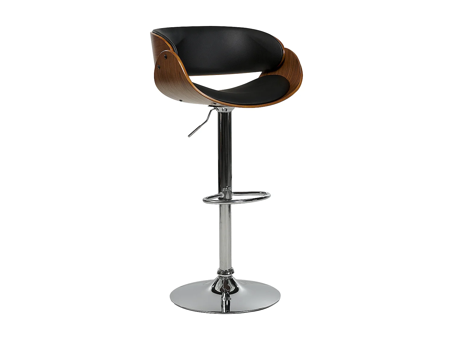 Conjunto de 2 bancos de bar BAKU Pele sintética Preto