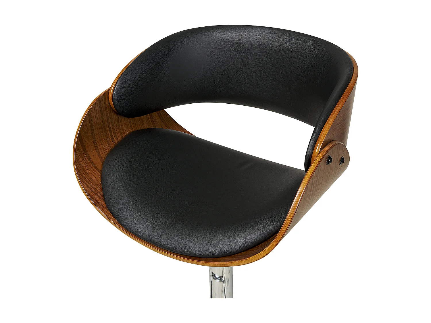 Conjunto de 2 bancos de bar BAKU Pele sintética Preto