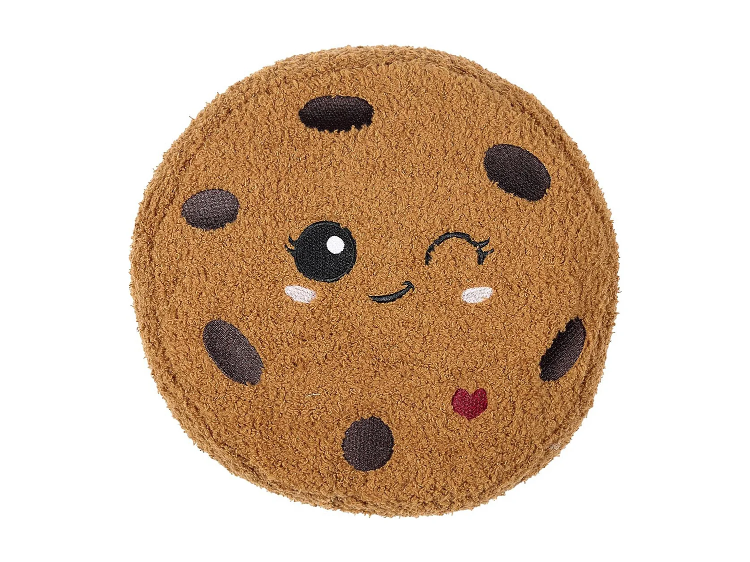 Peluche en polyester forme cookie collection KAWAII marron
