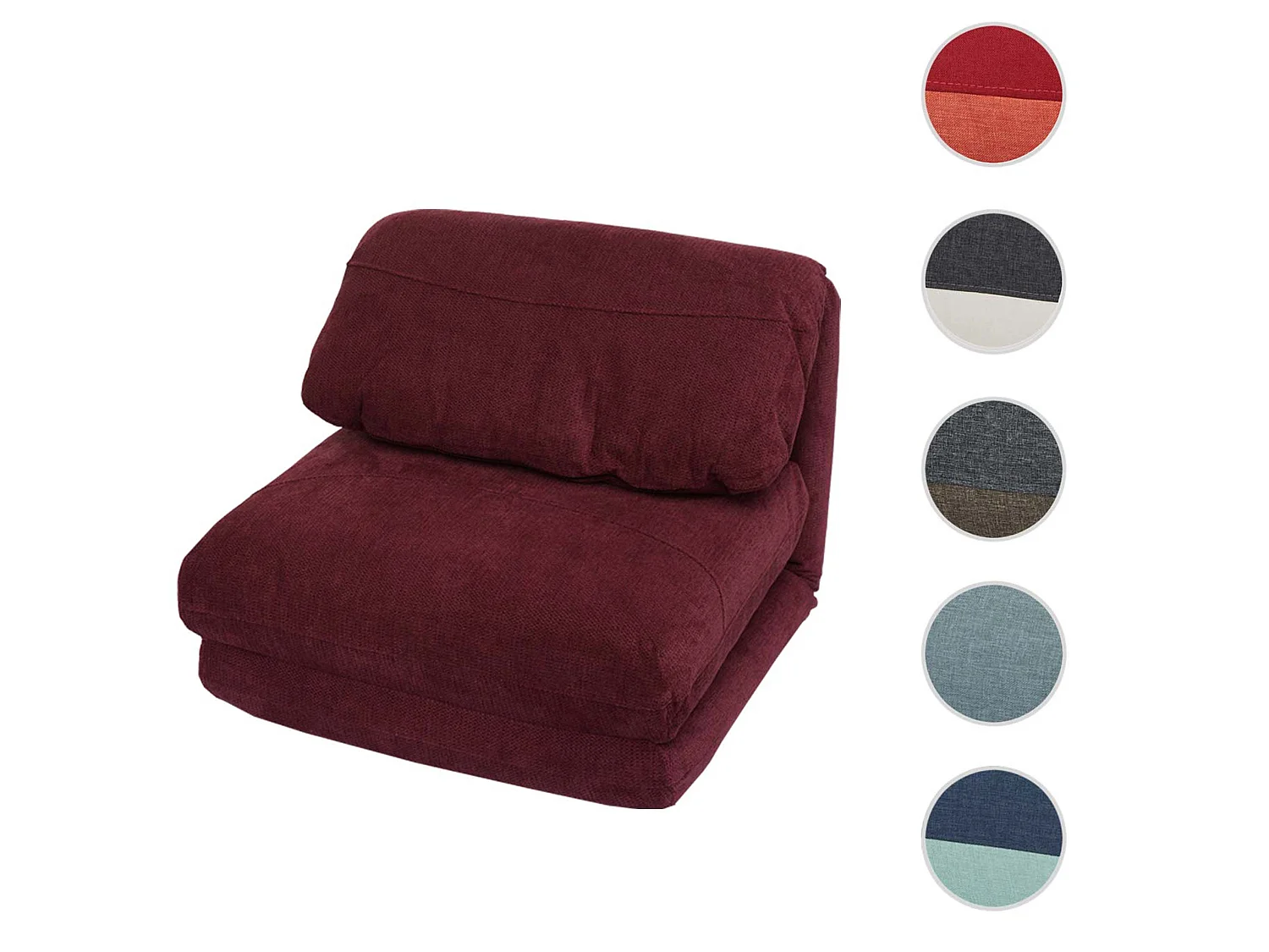 Fotel rozkładany MCW-E68,  bordeaux