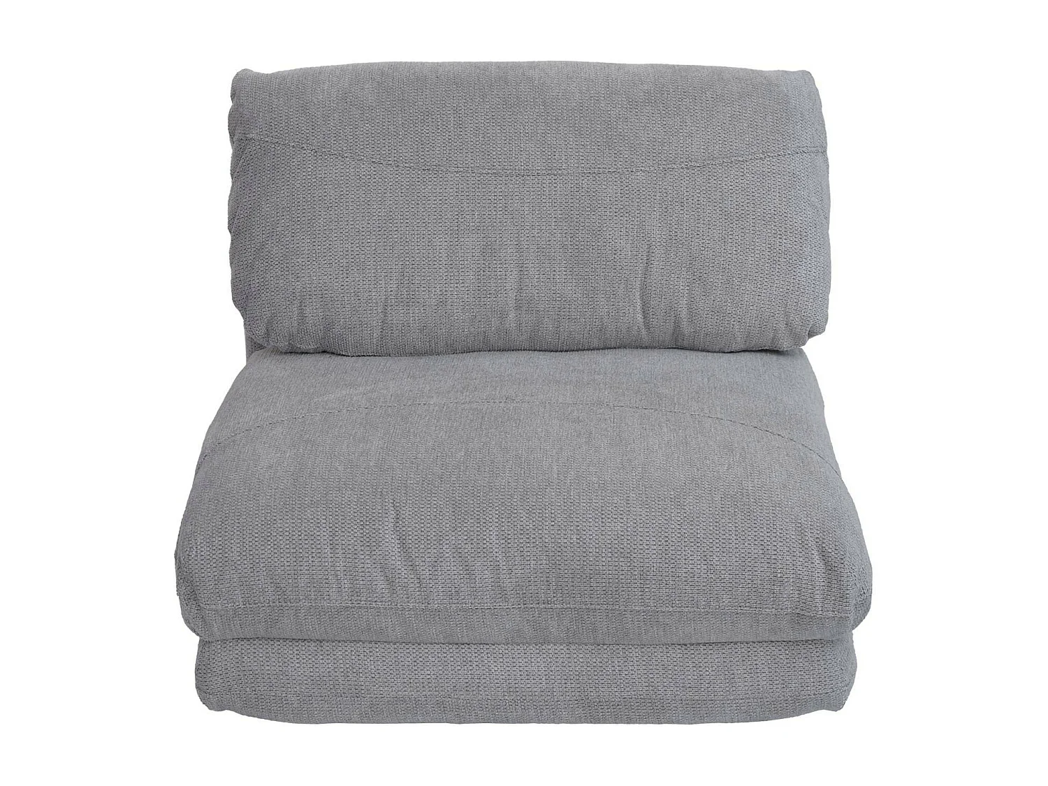 Poltrona letto pouf relax morbido imbottito MCW-E68 trasformabile tessuto grigio chiaro