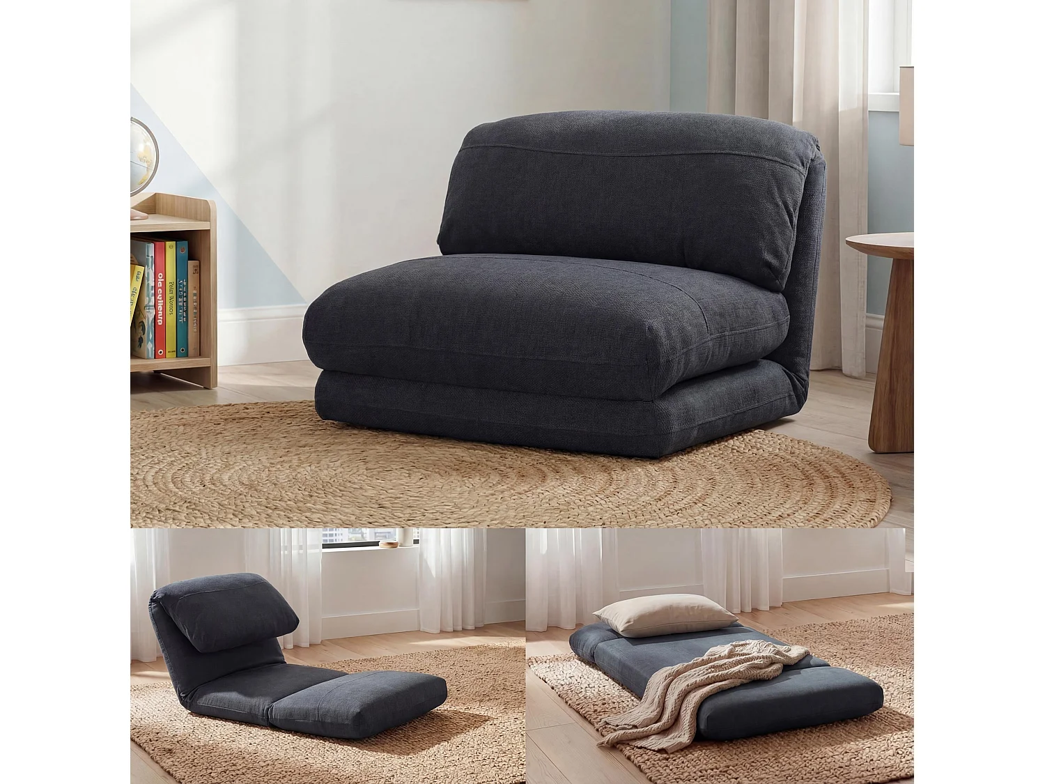 Fauteuil-lit MCW-E68,  gris foncé