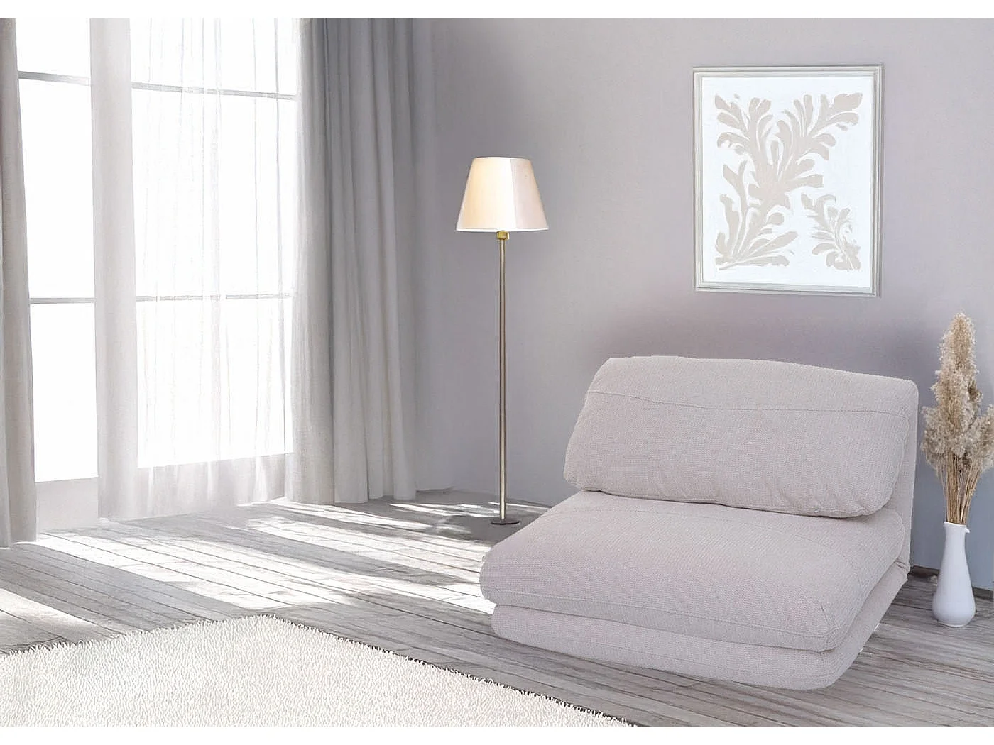 Fauteuil-lit MCW-E68,  beige