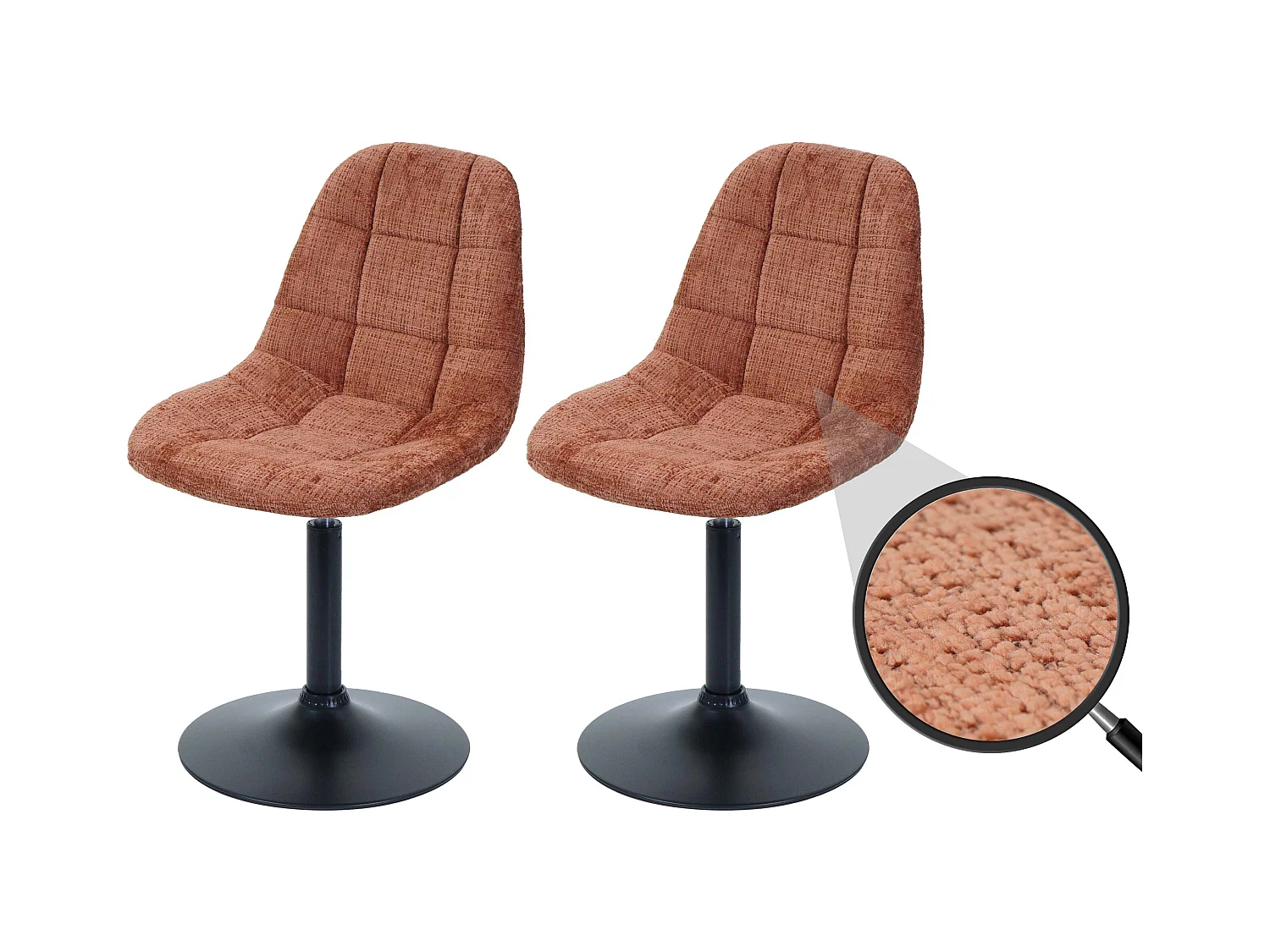 Chaise de salle à manger MCW-A60 (lot de 2),  terracotta