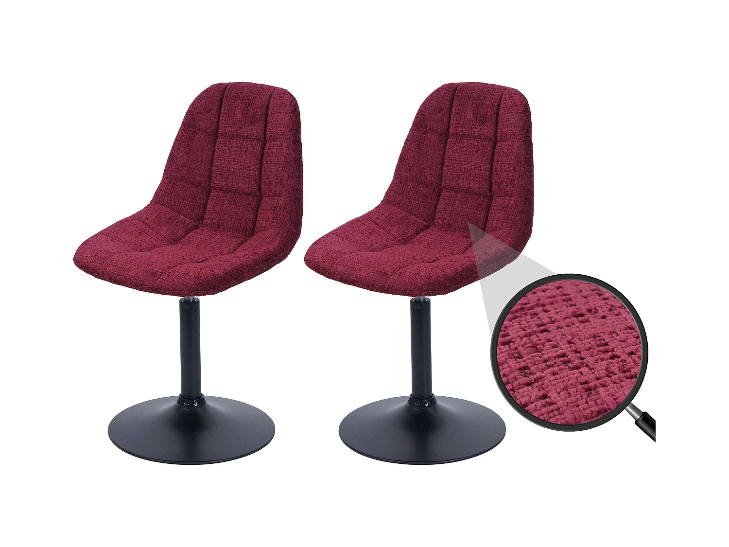 Chaise de salle à manger MCW-A60 (lot de 2),  bordeaux