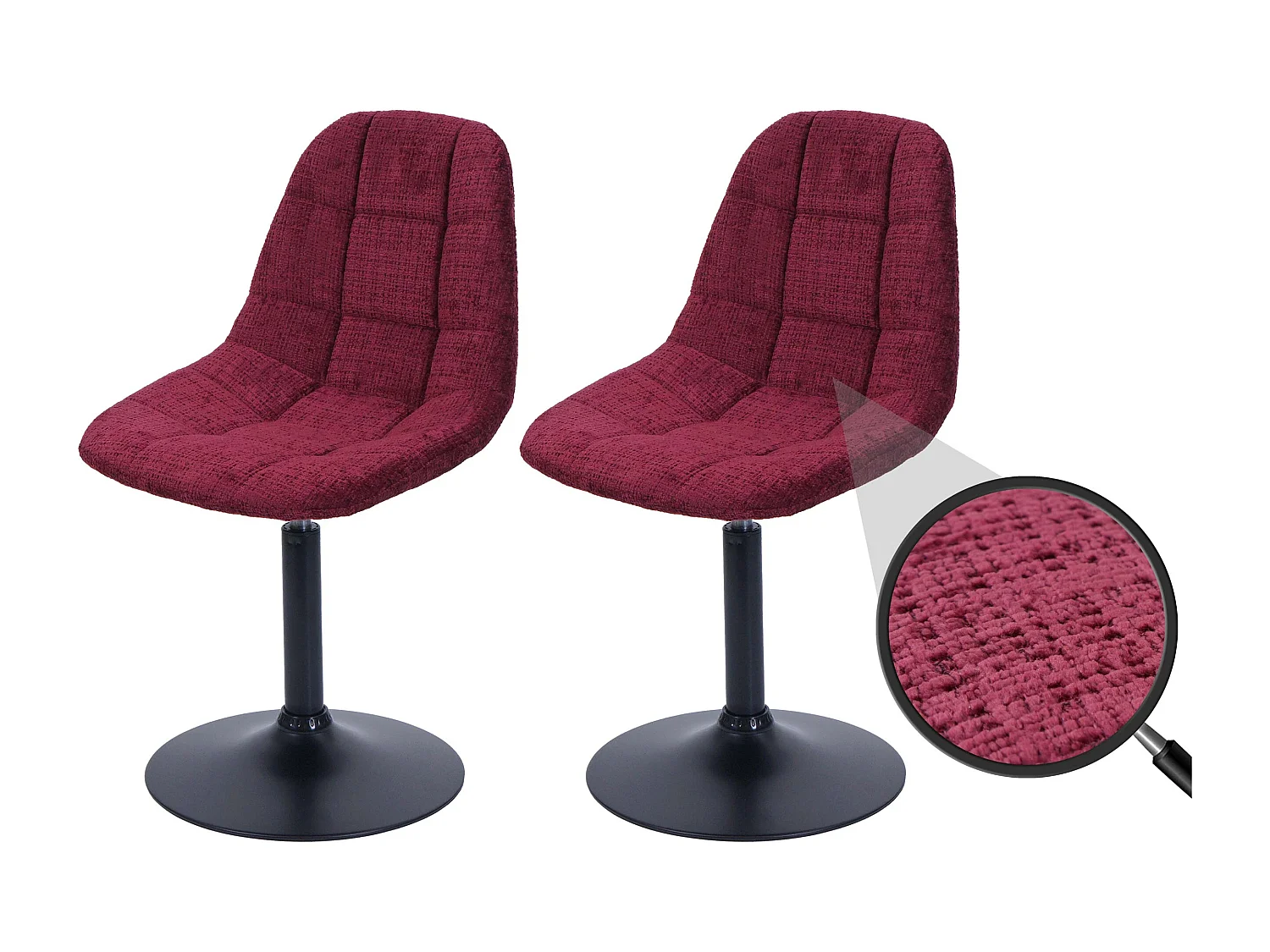 Chaise de salle à manger MCW-A60 (lot de 2),  bordeaux