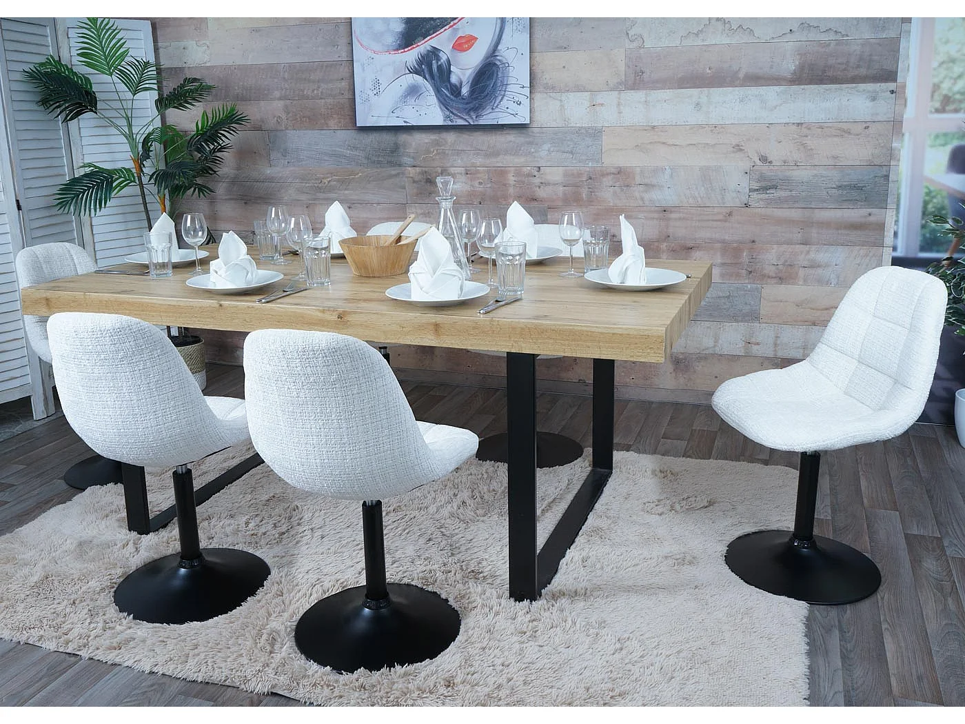 Chaise de salle à manger MCW-A60,  crème