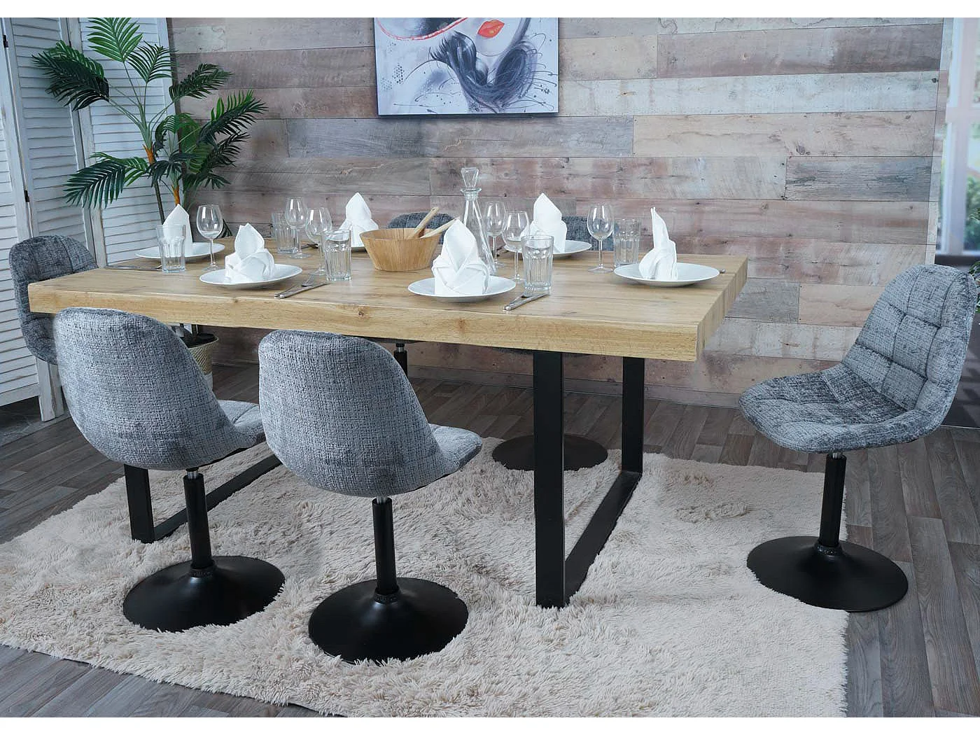 Silla de comedor MCW-A60,  gris oscuro