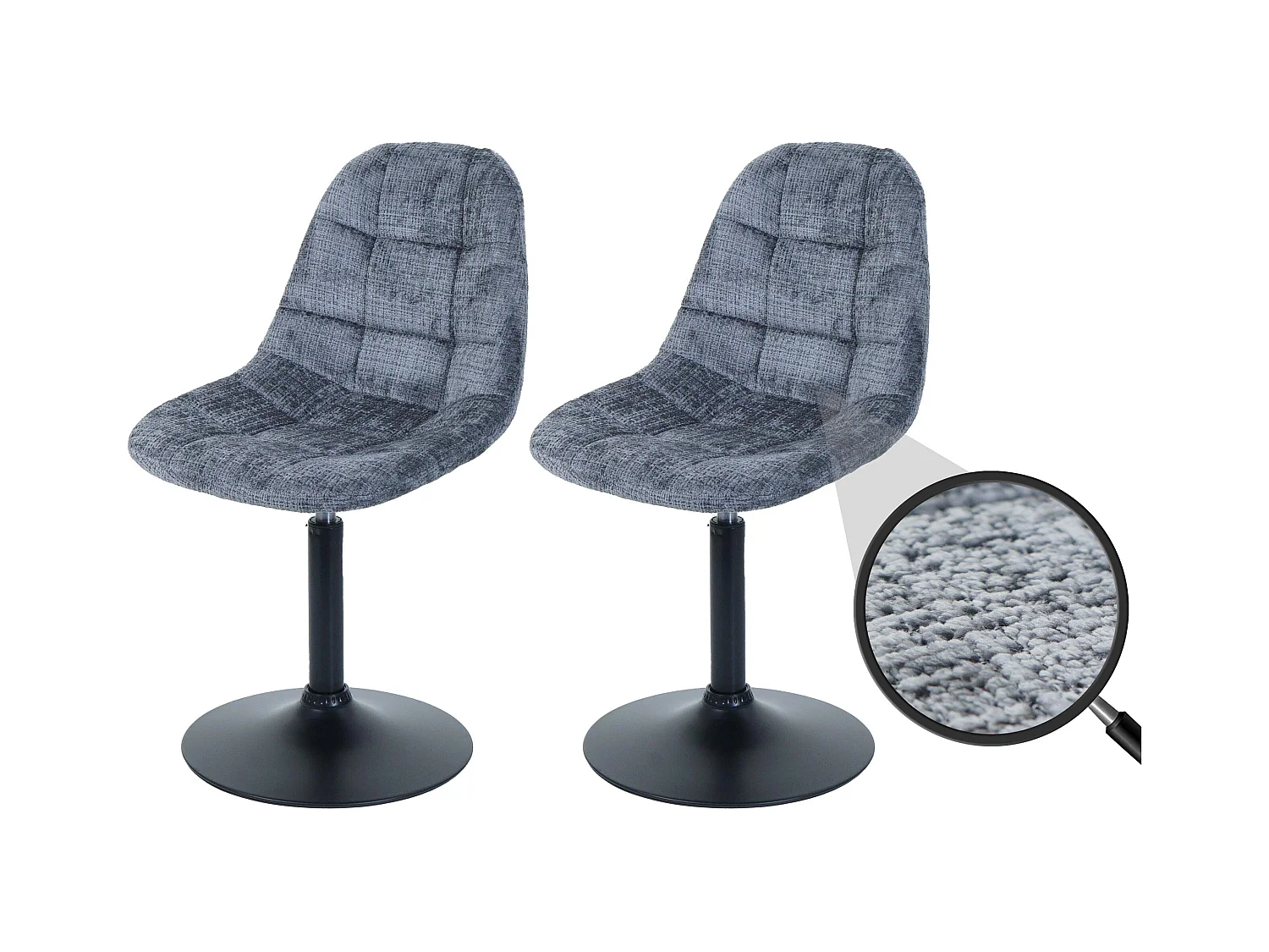 Chaise de salle à manger MCW-A60 (lot de 2),  gris foncé