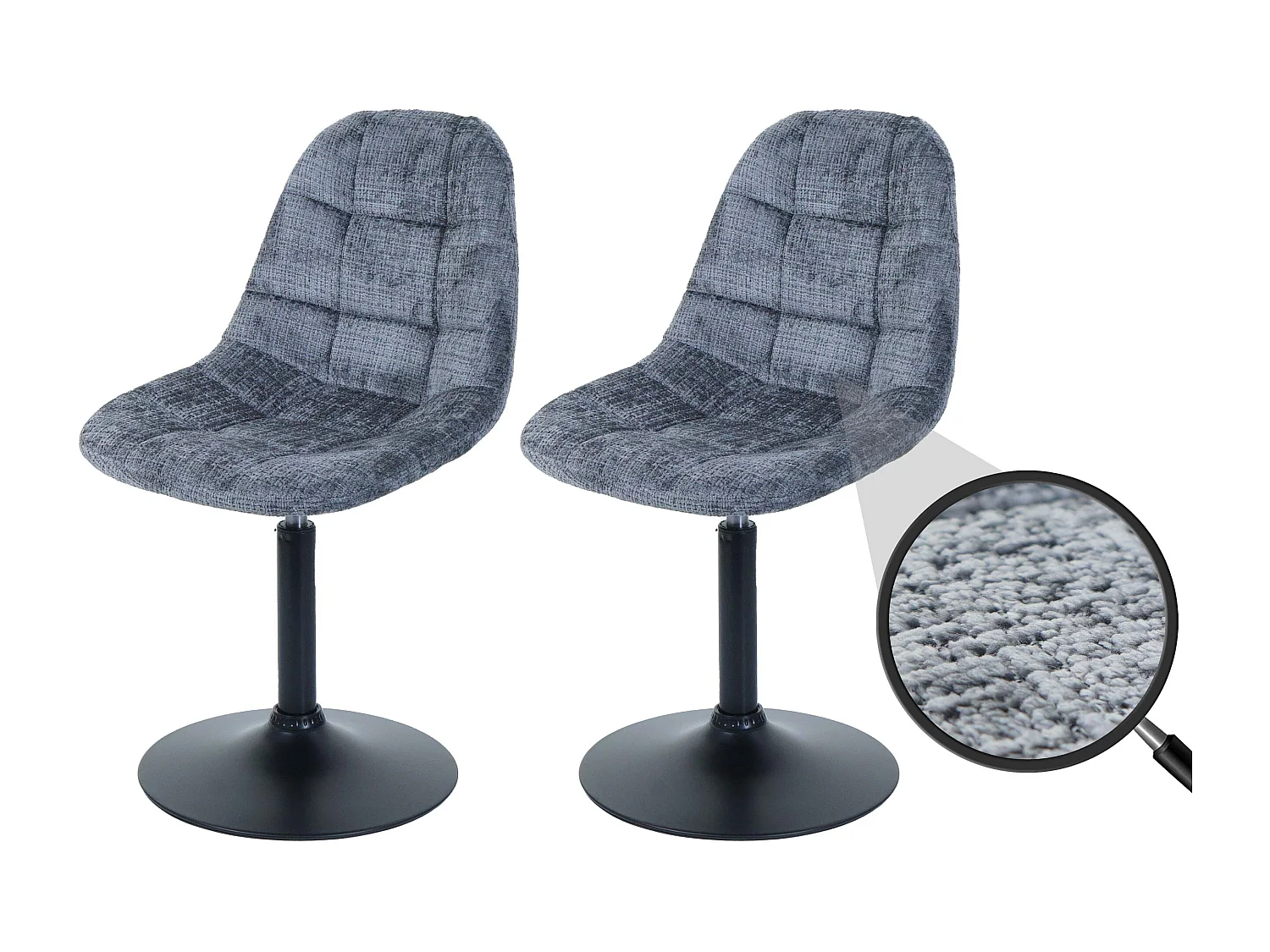 Chaise de salle à manger MCW-A60 (lot de 2),  gris foncé