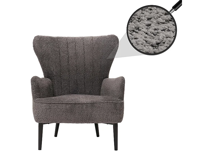 Fauteuil de salon MCW-K37,  gris foncé