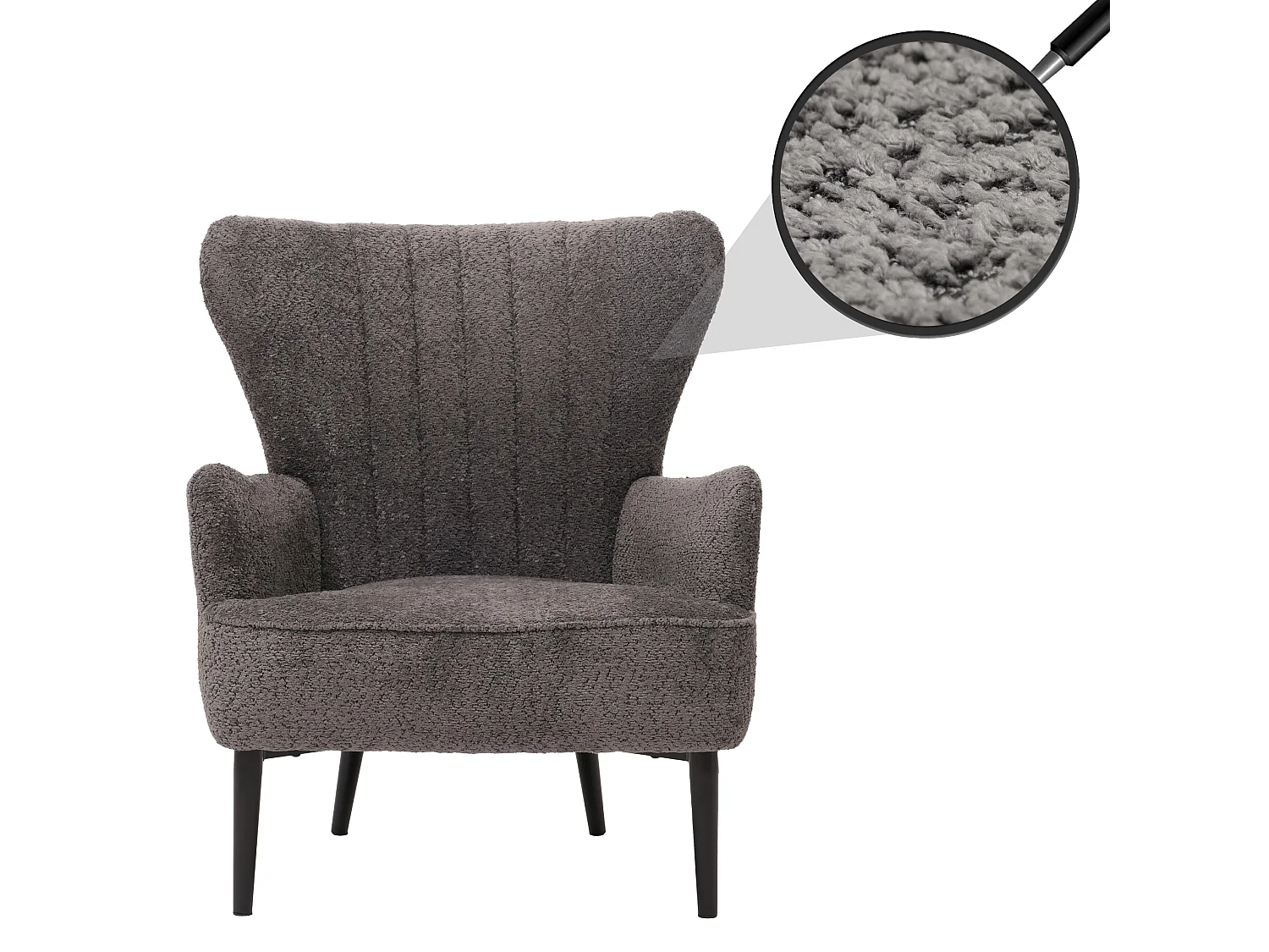 Loungefauteuil MCW-K37,  donkergrijs