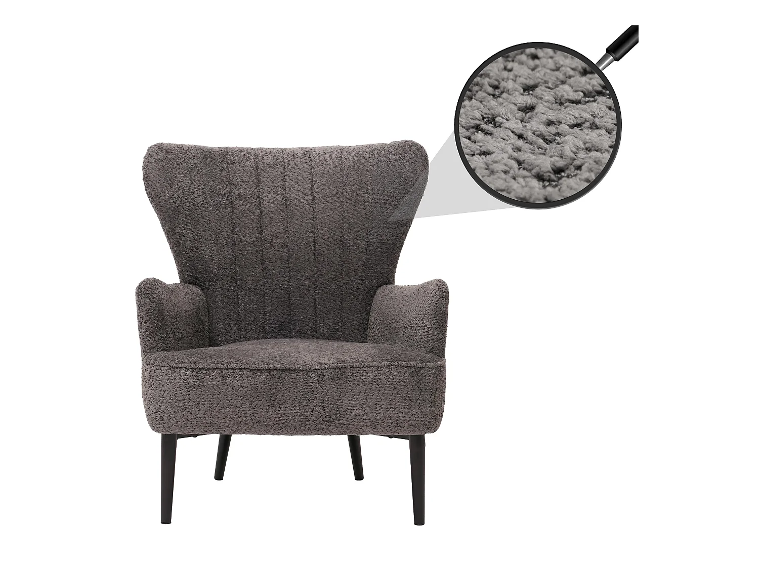 Fauteuil de salon MCW-K37,  gris foncé