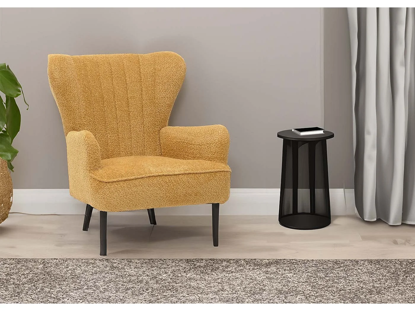 Fotel wypoczynkowy MCW-K37,  żółty