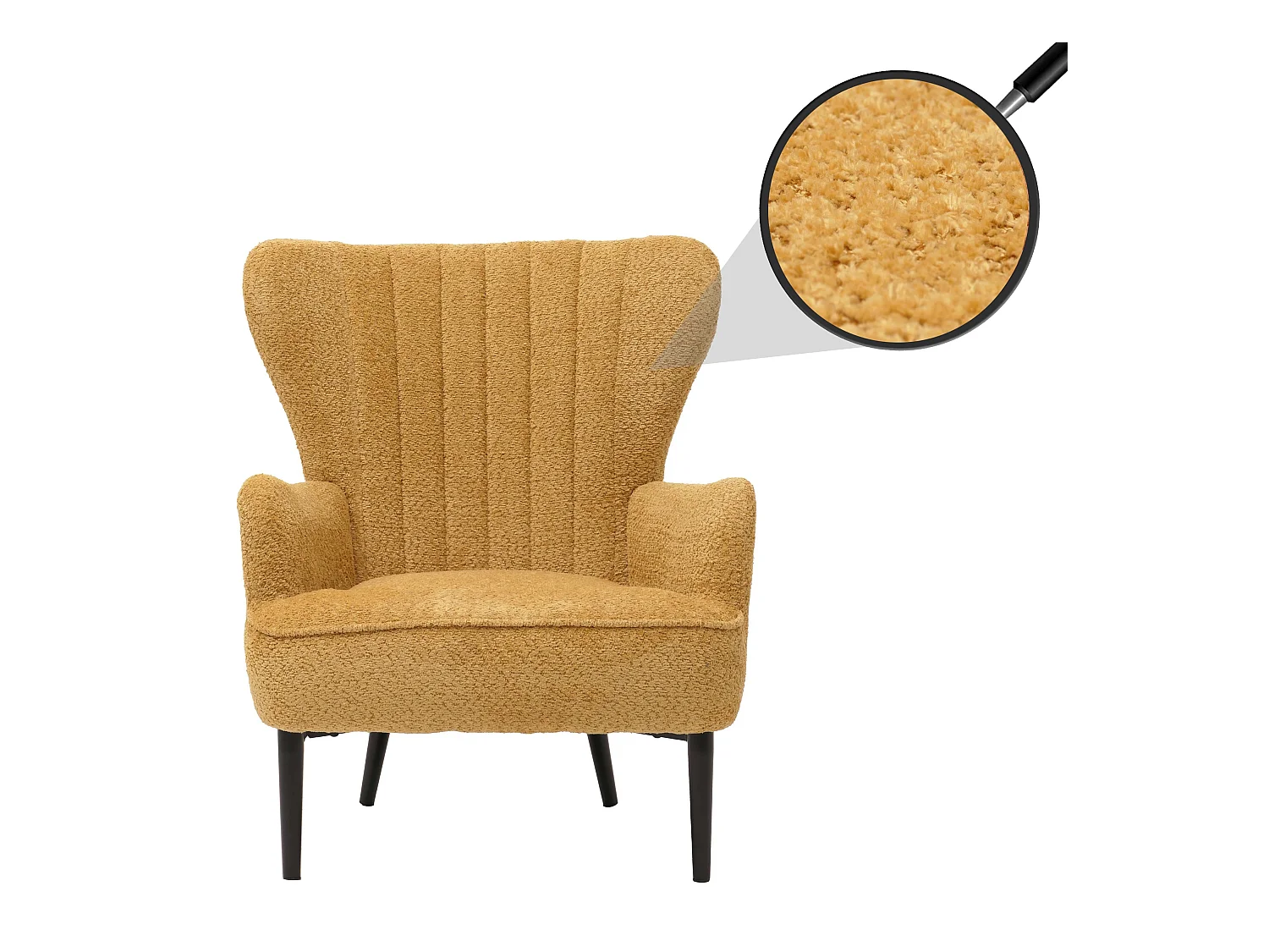 Fauteuil de salon MCW-K37,  jaune