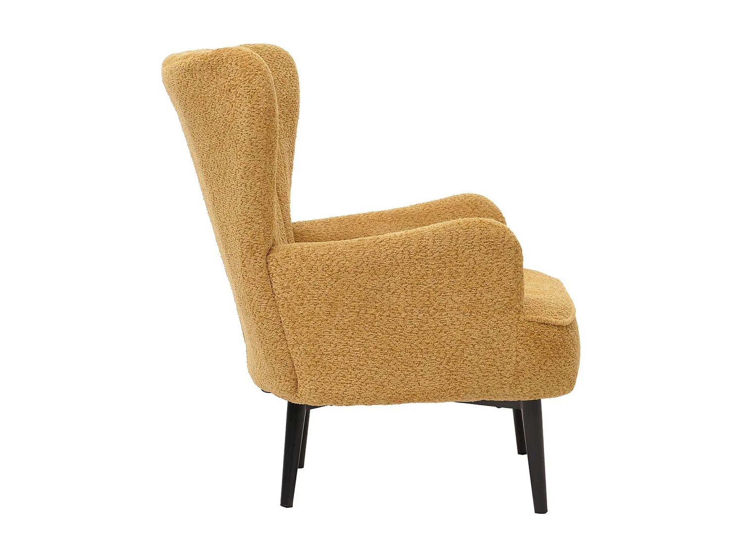 Poltrona MCW-K37, sedia cocktail imbottita retro vintage tessuto ciniglia (500g/m²) Oeko-Tex ~ giallo