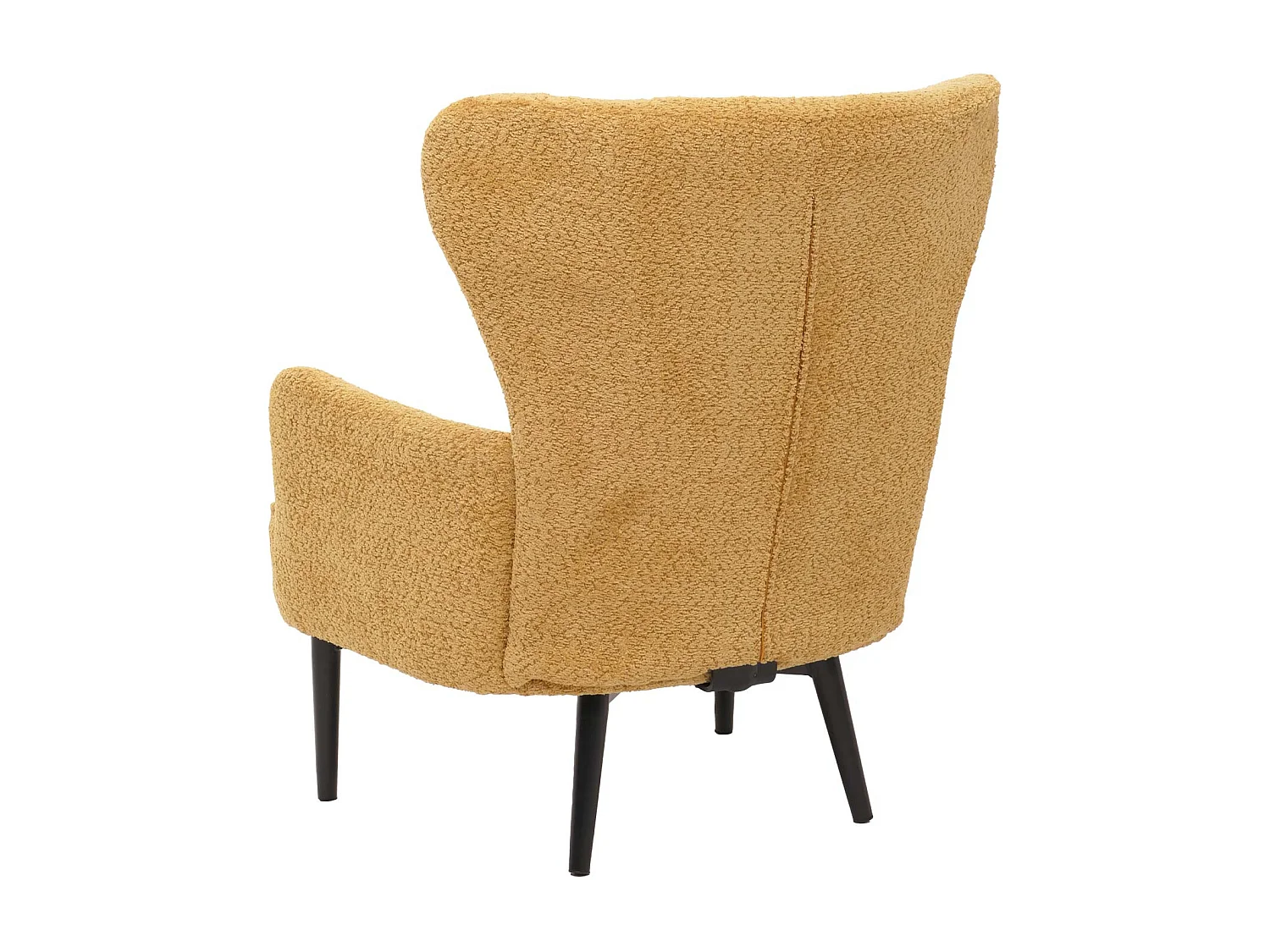 Poltrona MCW-K37, sedia cocktail imbottita retro vintage tessuto ciniglia (500g/m²) Oeko-Tex ~ giallo