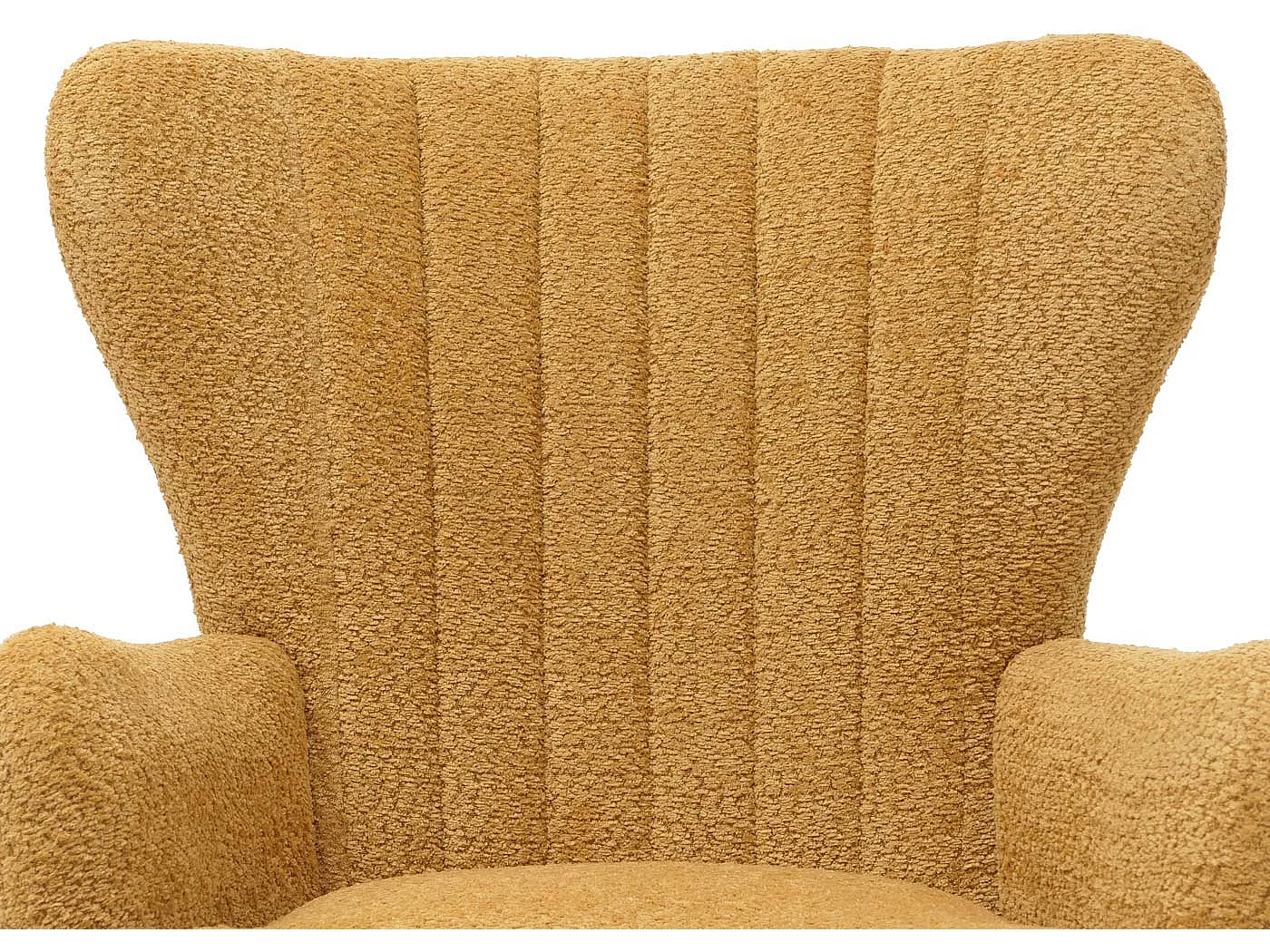 Poltrona MCW-K37, sedia cocktail imbottita retro vintage tessuto ciniglia (500g/m²) Oeko-Tex ~ giallo