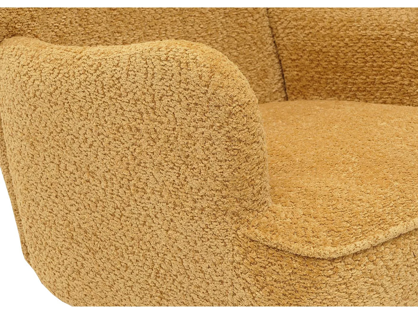 Poltrona MCW-K37, sedia cocktail imbottita retro vintage tessuto ciniglia (500g/m²) Oeko-Tex ~ giallo