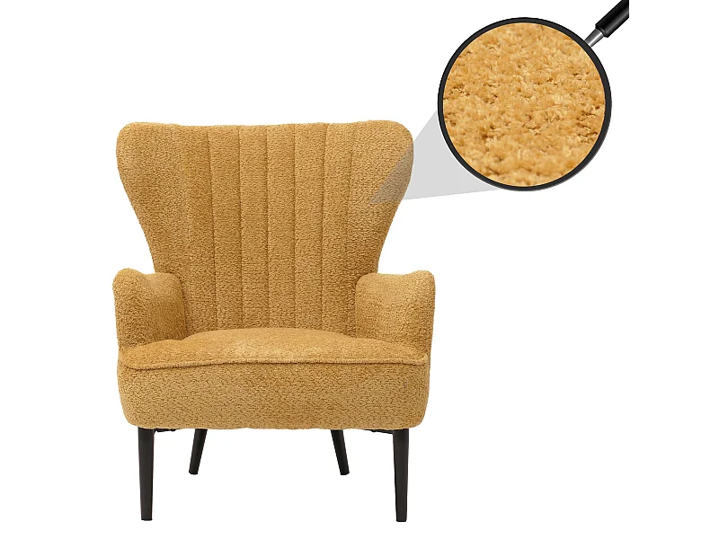 Fauteuil de salon MCW-K37,  jaune
