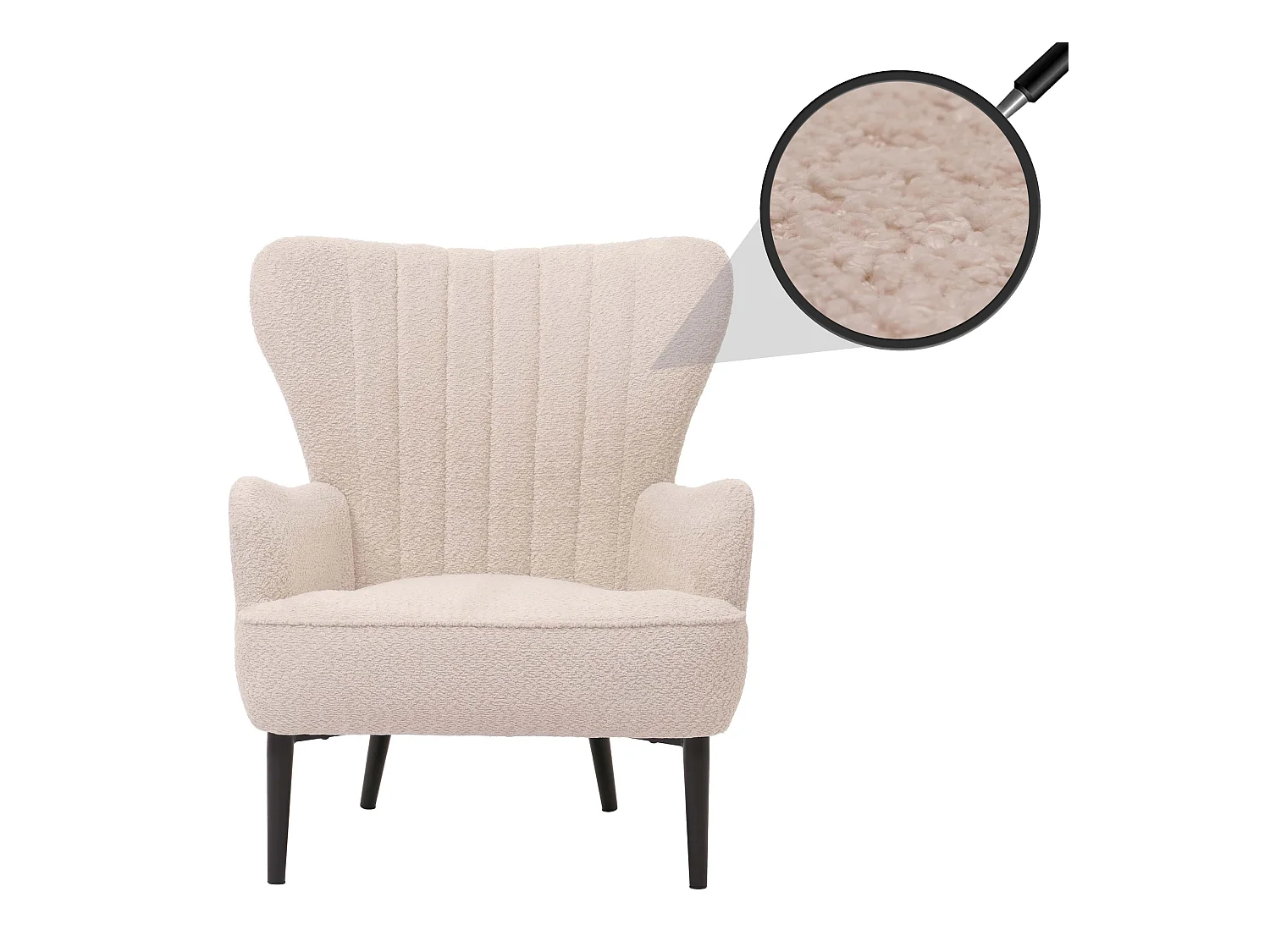 Fauteuil de salon MCW-K37,  crème-beige