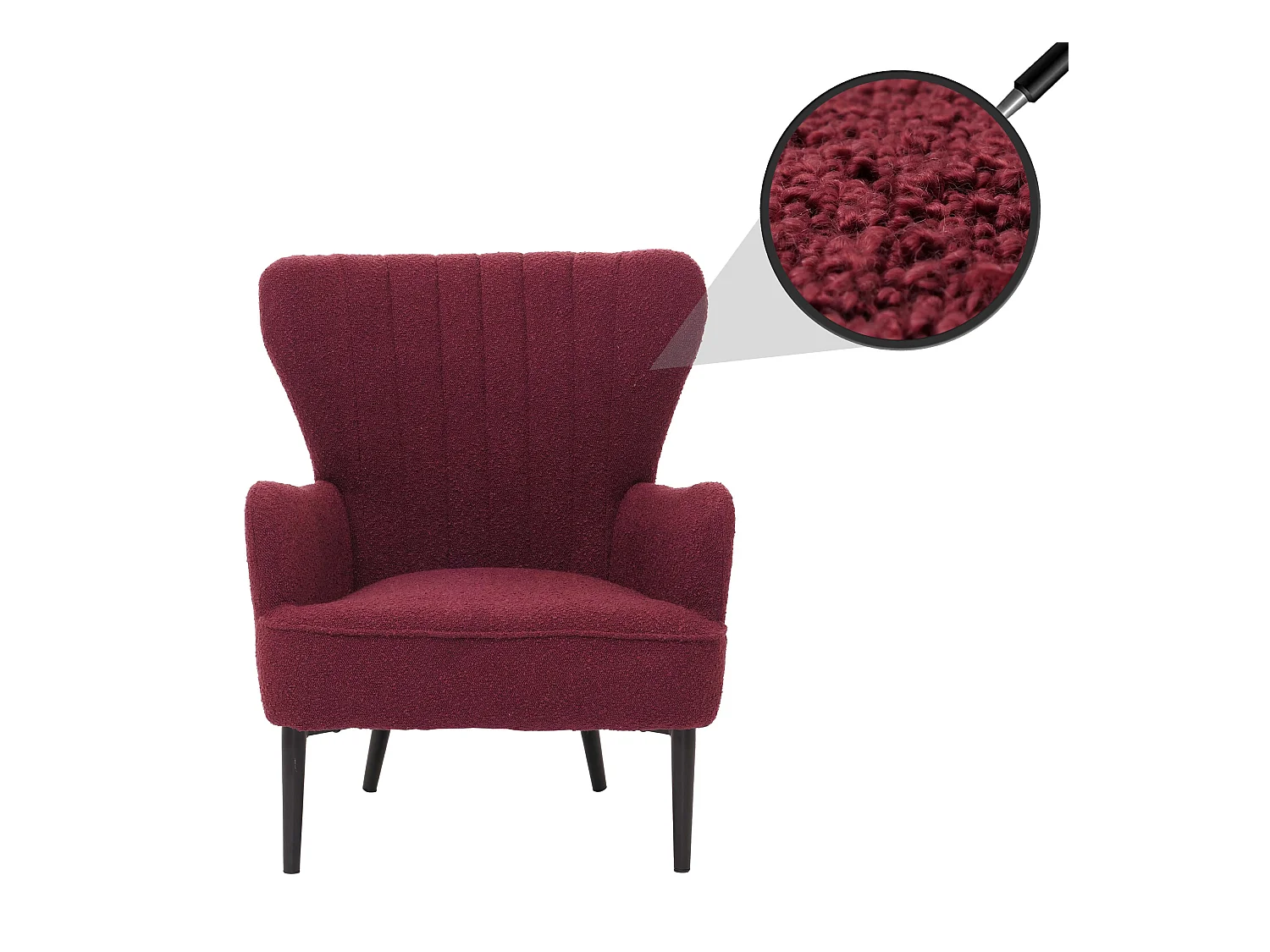 Fauteuil de salon MCW-K37,  bordeaux