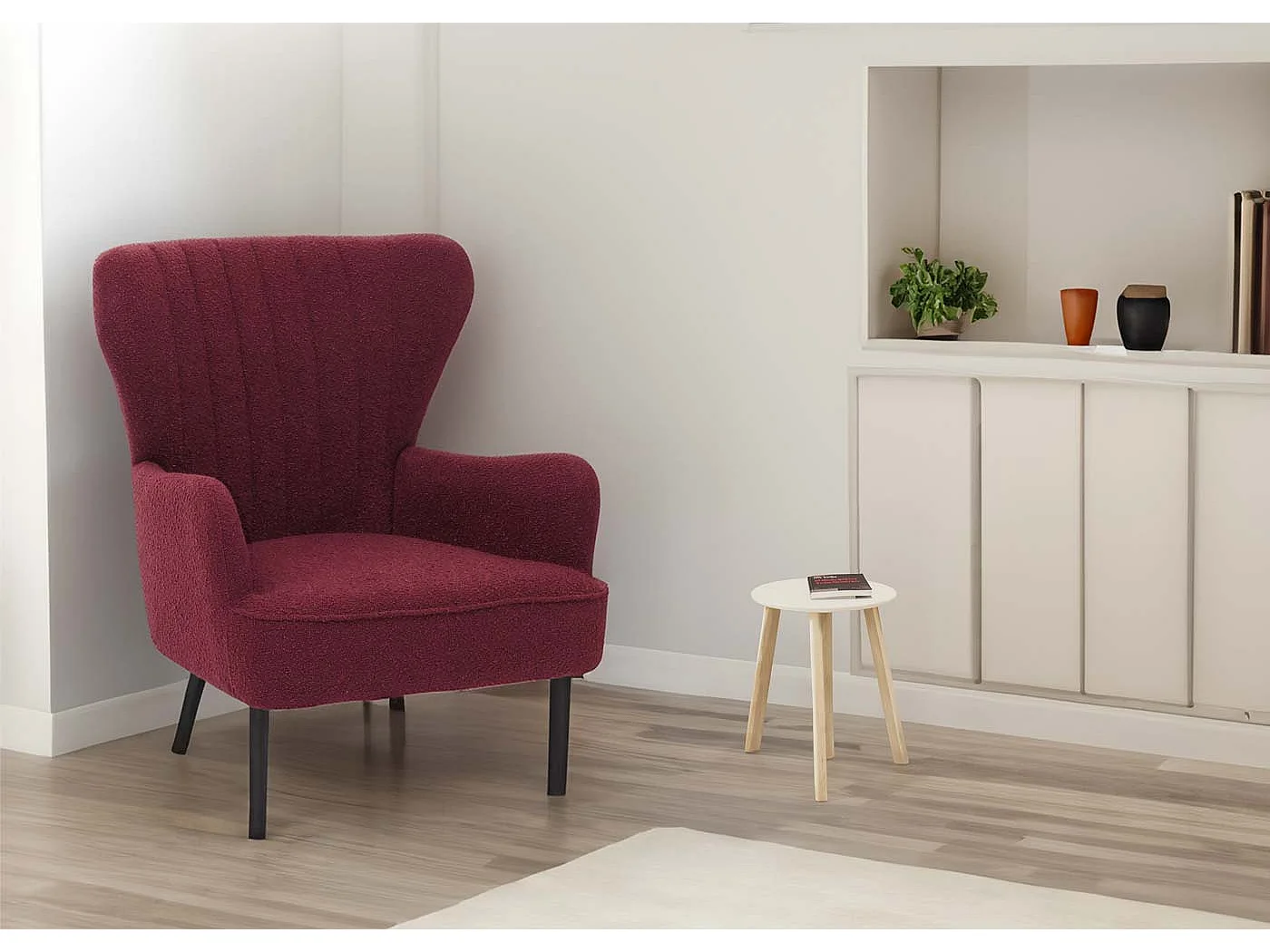 Fauteuil de salon MCW-K37,  bordeaux