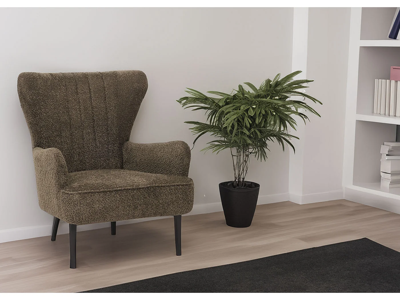 Loungefauteuil MCW-K37,  groen-bruin