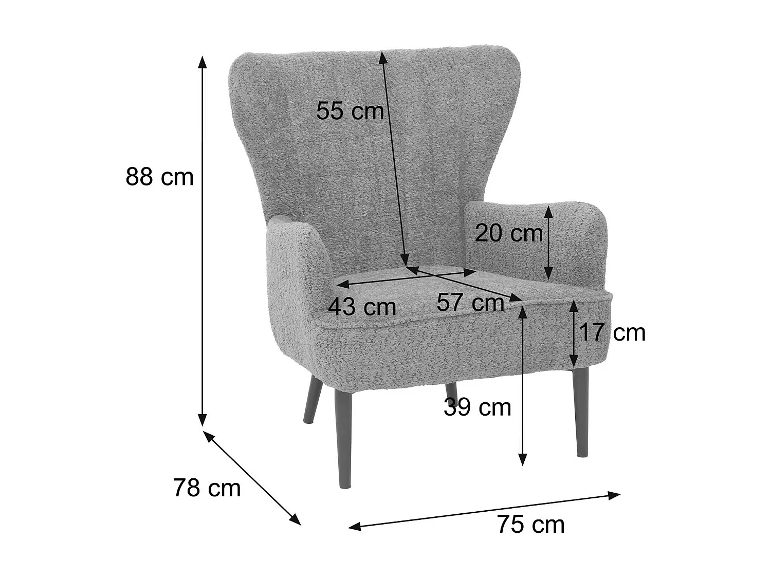 Lounge-Sessel MCW-K37, Grün-braun
