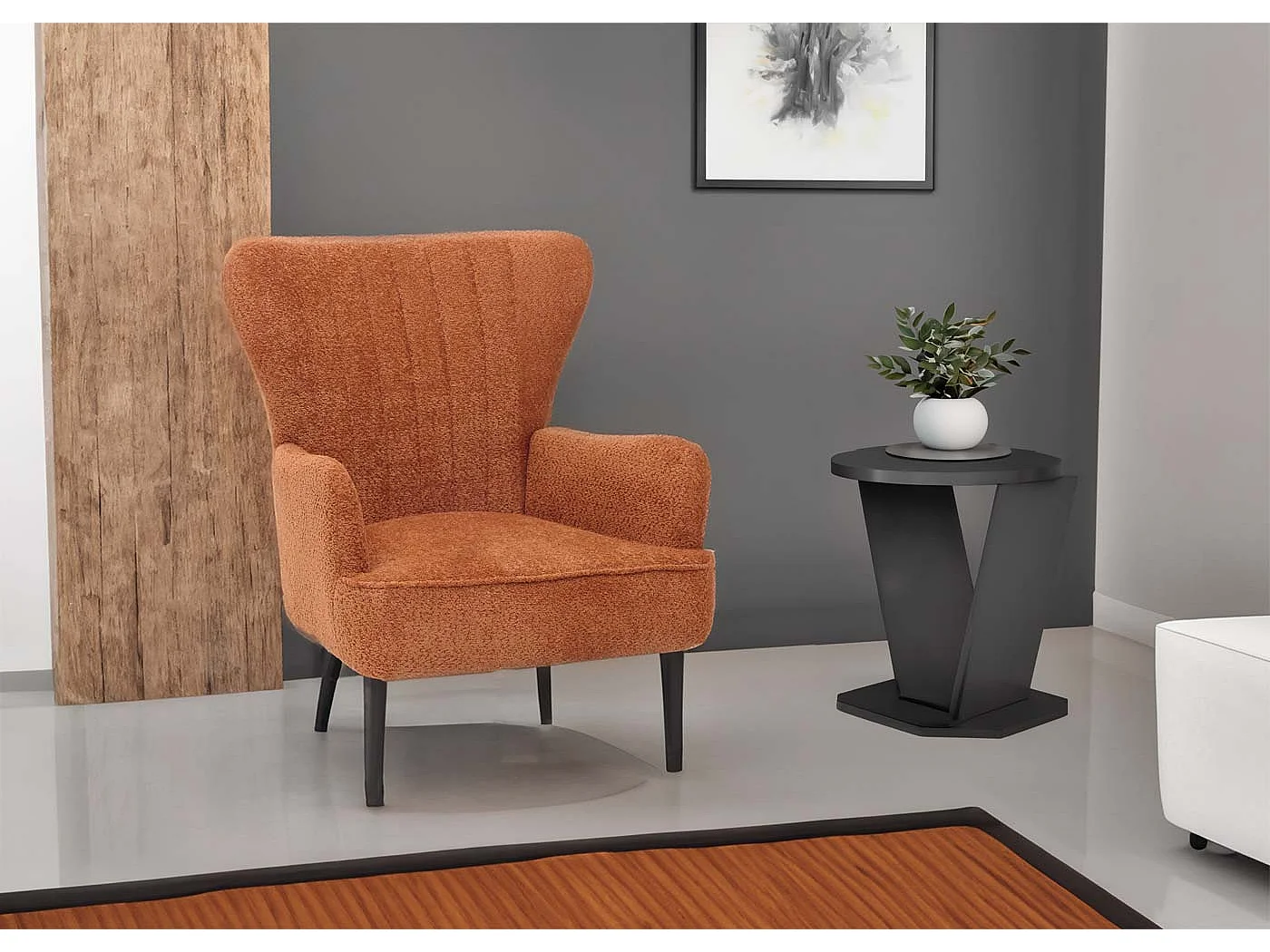 Fauteuil de salon MCW-K37,  orange