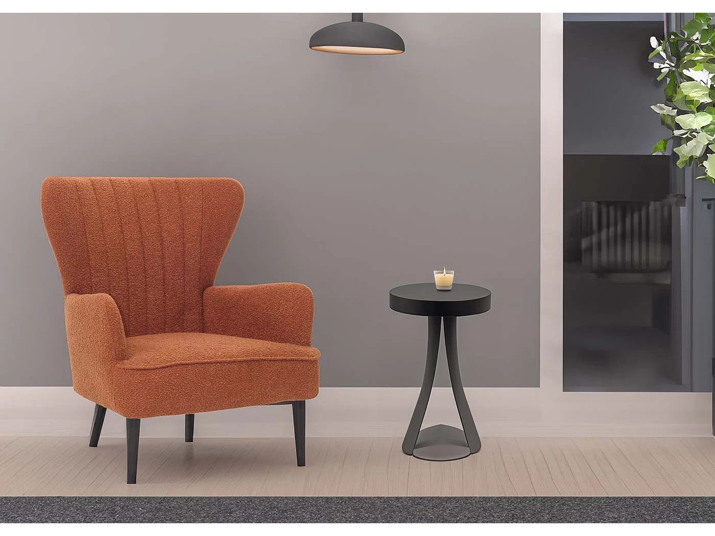 Fauteuil de salon MCW-K37,  terrakotta