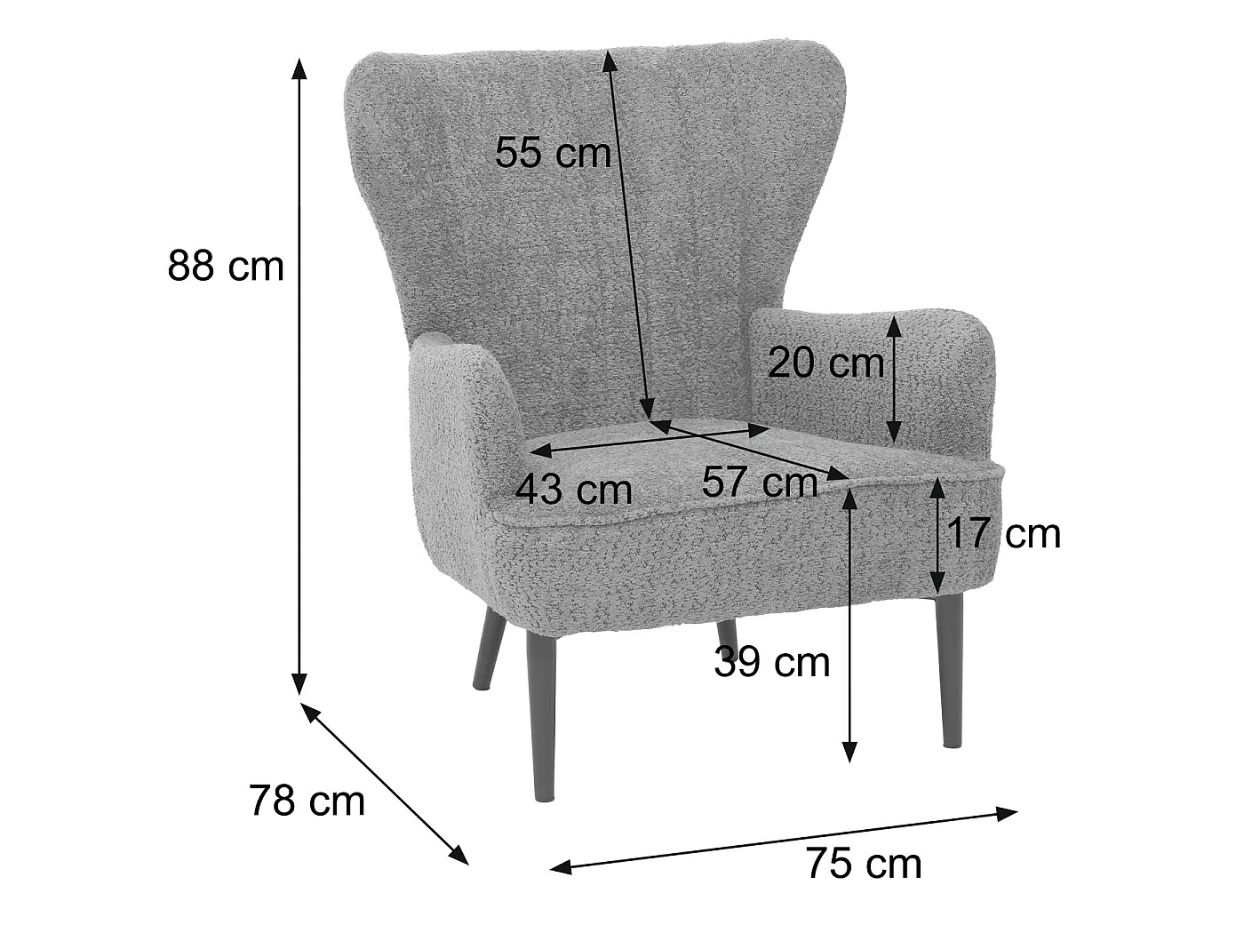 Fauteuil de salon MCW-K37,  terrakotta