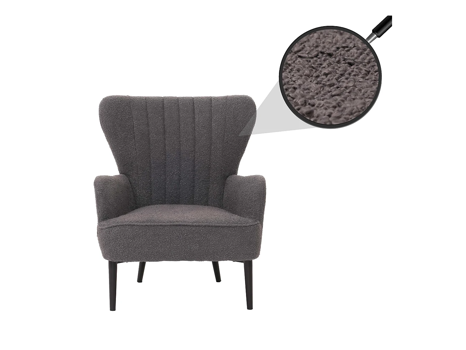 Loungefauteuil MCW-K37,  donkergrijs