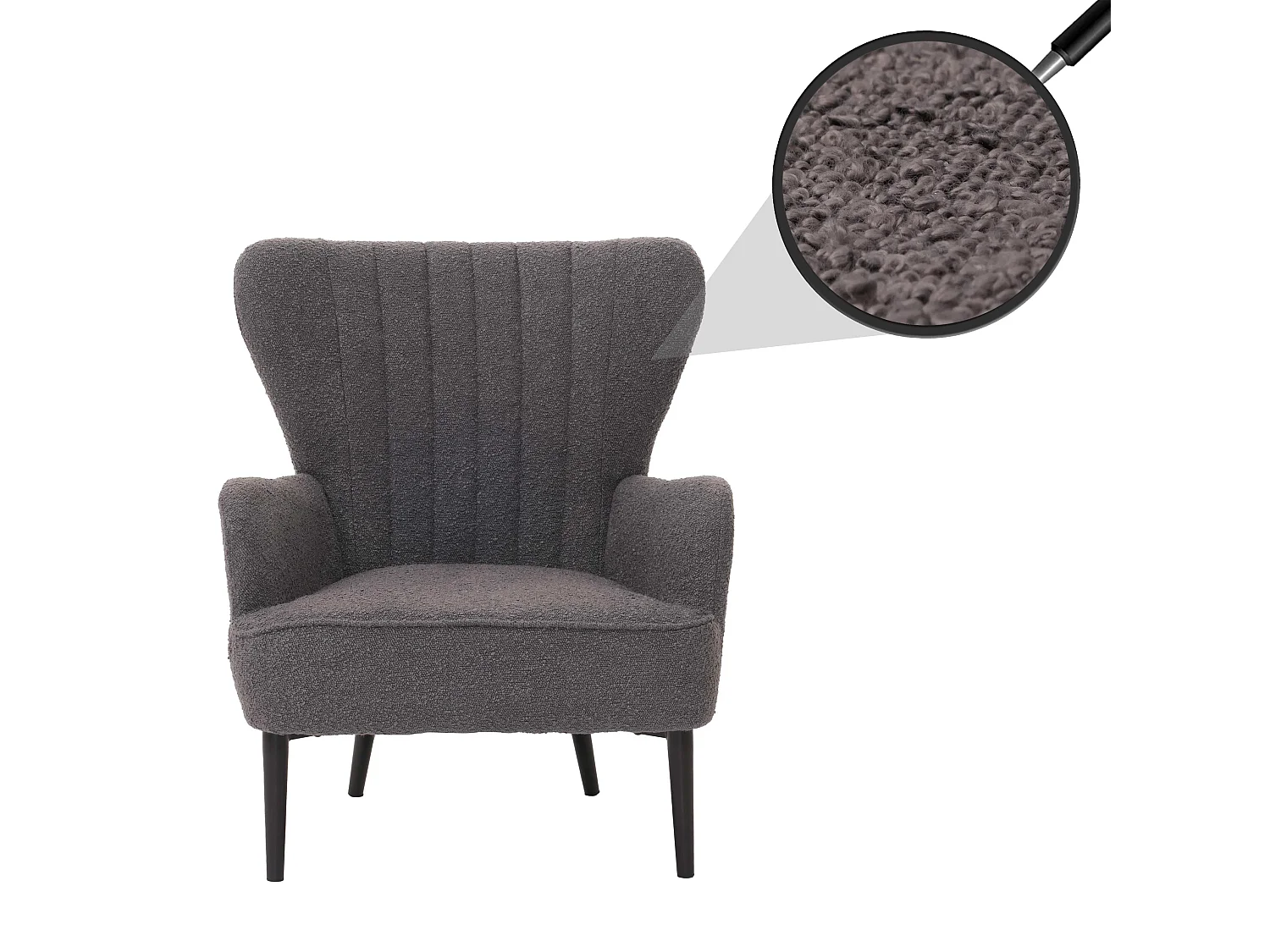 Loungefauteuil MCW-K37,  donkergrijs