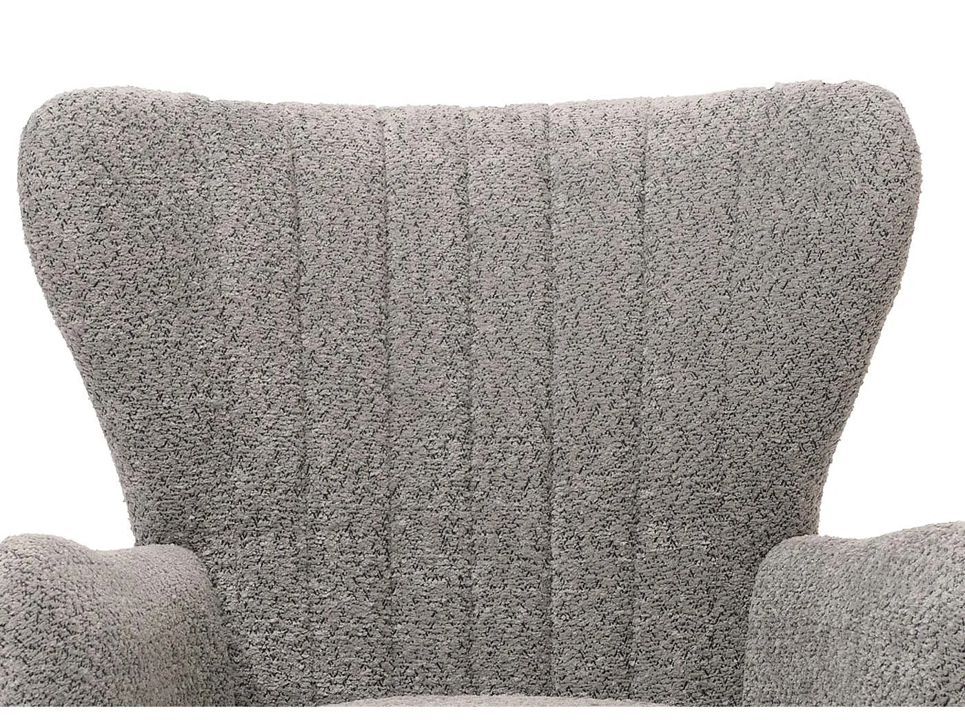 Poltrona MCW-K37, sedia cocktail imbottita retro vintage tessuto ciniglia (500g/m²) Oeko-Tex ~ grigio