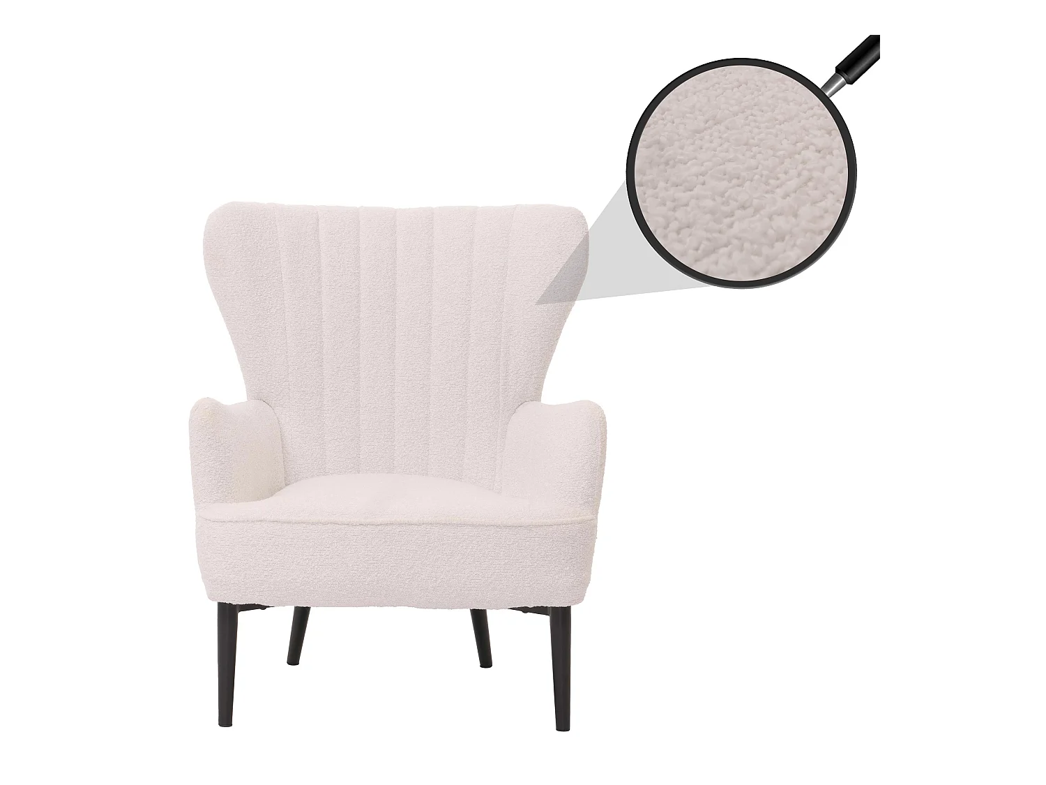 Fauteuil de salon MCW-K37,  blanc