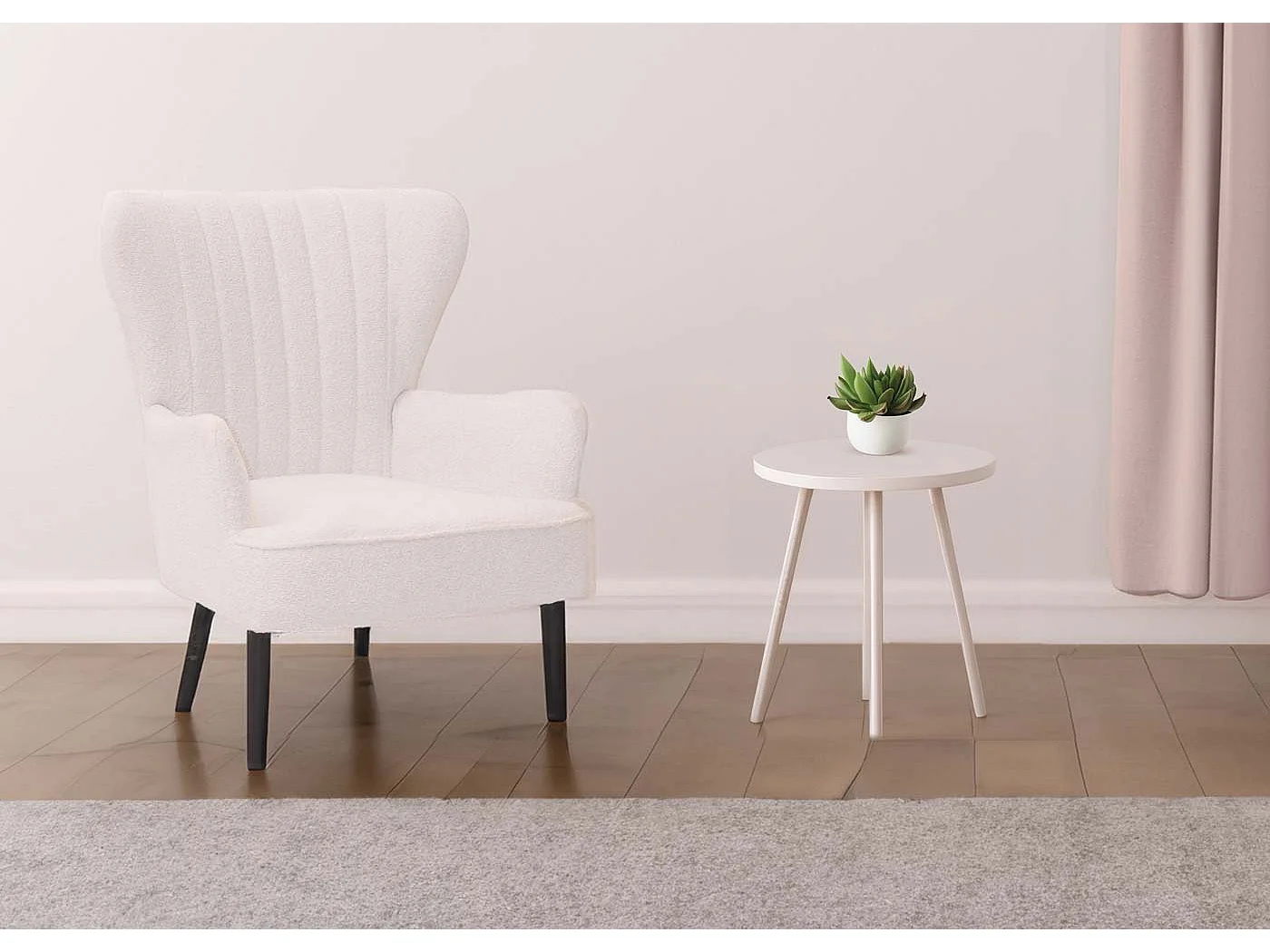 Fauteuil de salon MCW-K37,  blanc