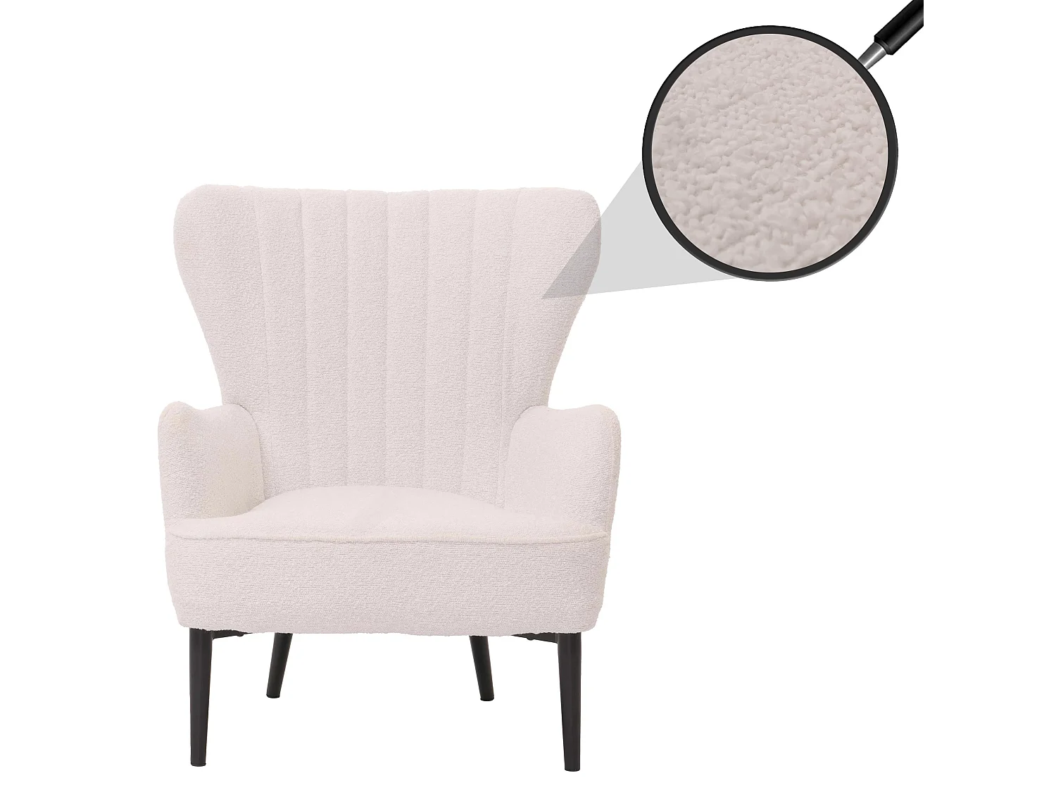 Fauteuil de salon MCW-K37,  blanc