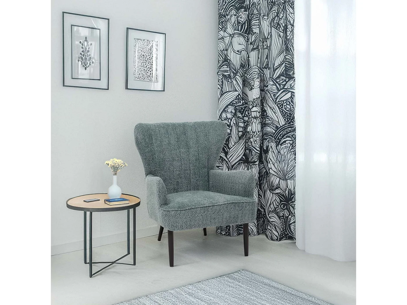 Loungefauteuil MCW-K37,  blauwgroen