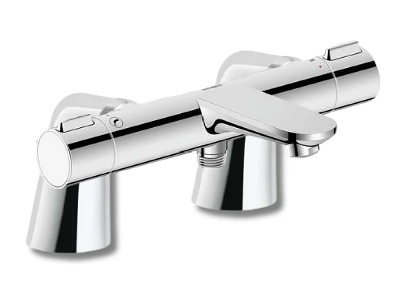 Mitigeur baignoire thermostatique DURAVIT Wave chromé brillant avec colonnettes